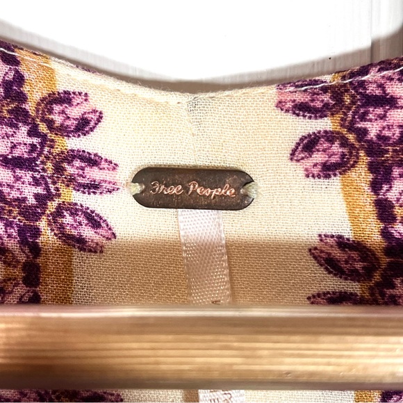 Free People Freshly Squeezed Knit Oversized Blouse Tie Sleeves Button Front XS - Picture 10 of 12